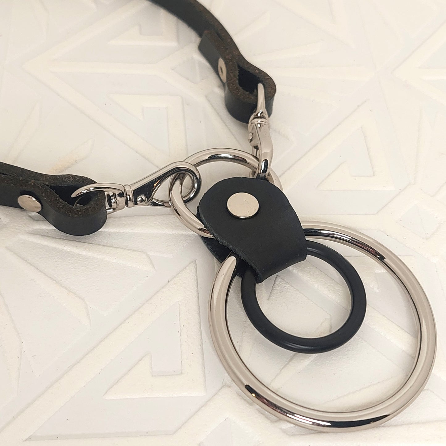 Black Dahlia, Handmade, Chic Black Leather Choker with 2" Silver O-ring. Made to order size. Handmade. Custom sized.