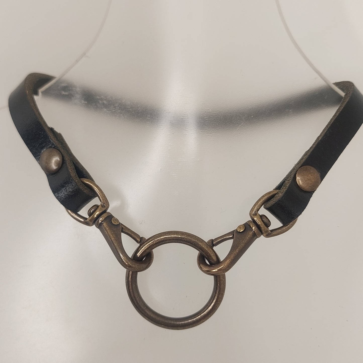 Black Dahlia 2" Antique O-ring Collar. Handmade. Custom sized.