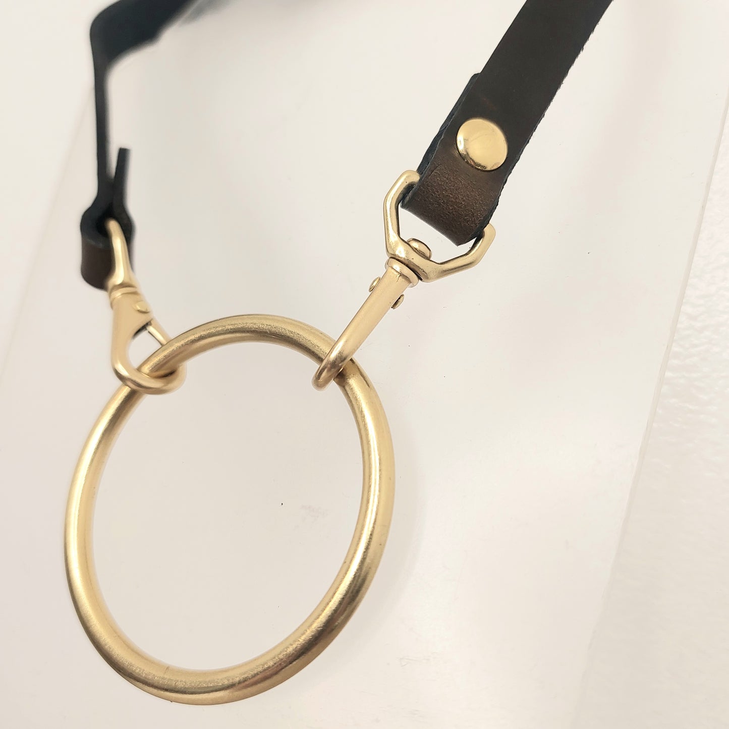 Nightshade Leather Choker. Custom Size, Olive Leather, and 1" Oring. Individually Handmade.