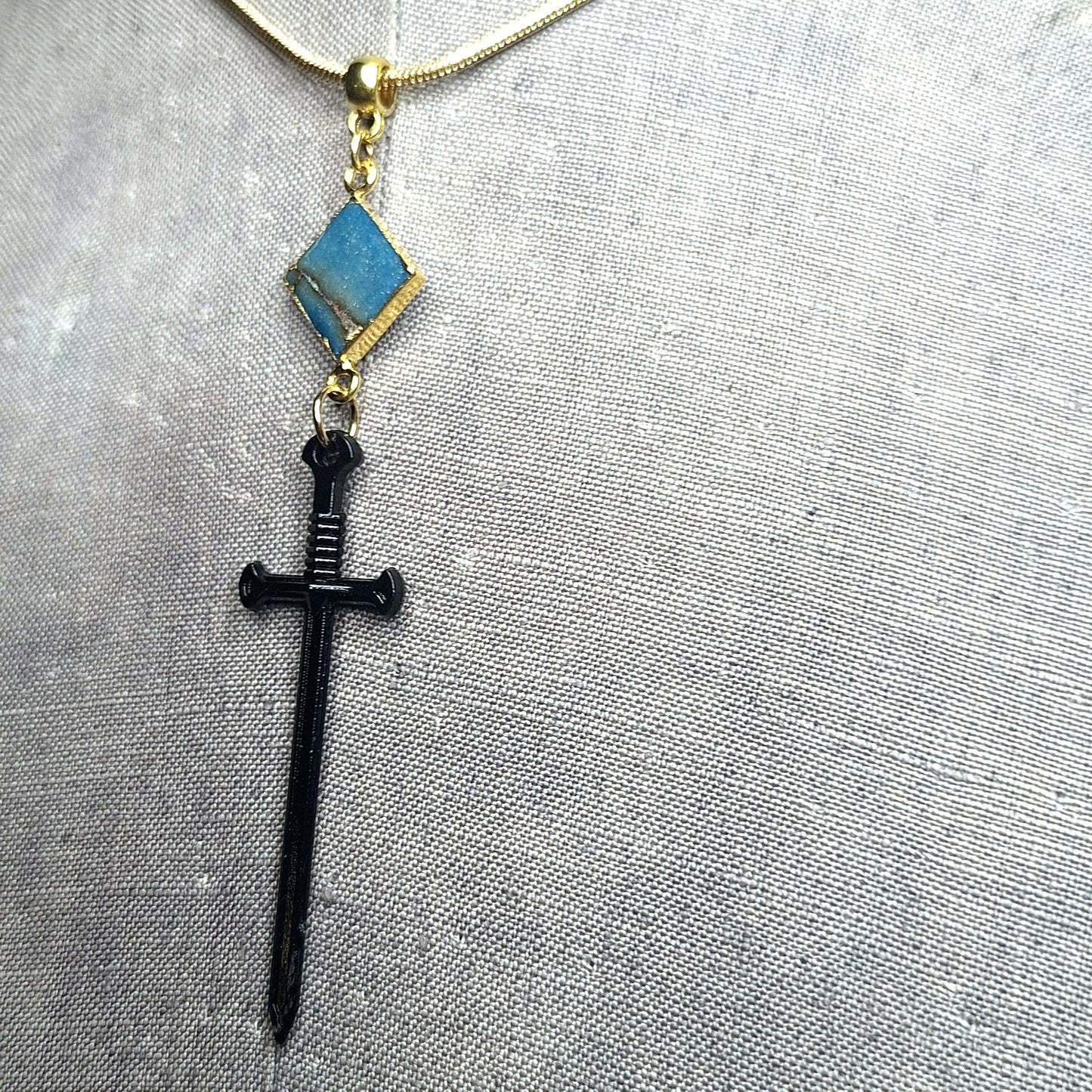 Sword & the Stone dagger necklace. Handmade goth minimalist necklace.
