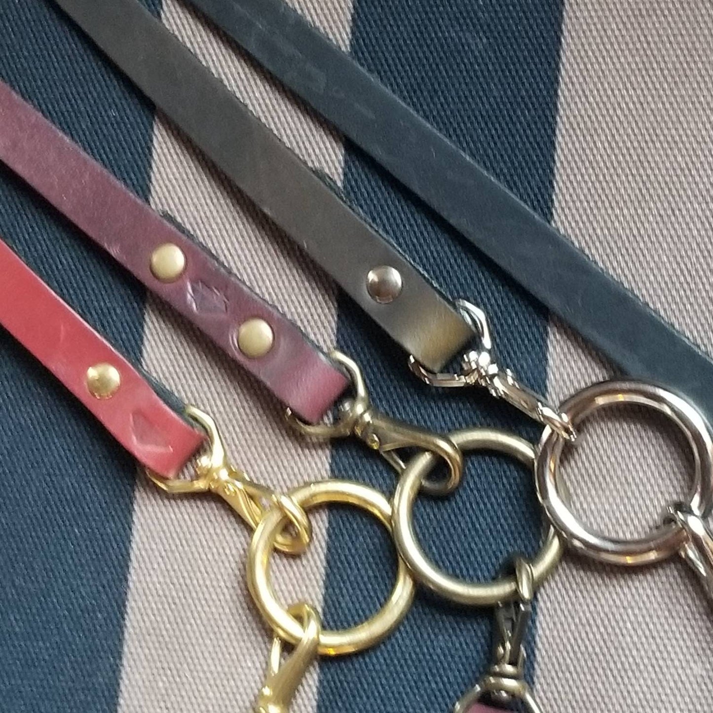 Royal Red Leather Choker with Slide on Gold Oring Pendant.