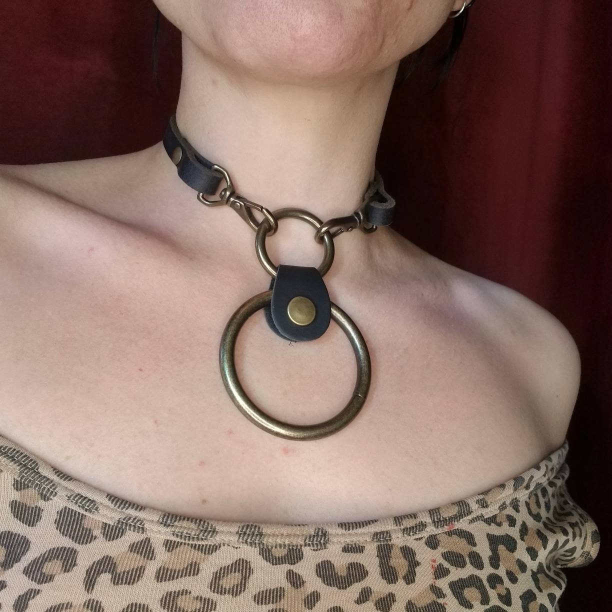 2 Of Coins- Double Silver O-ring Choker. Handmade.