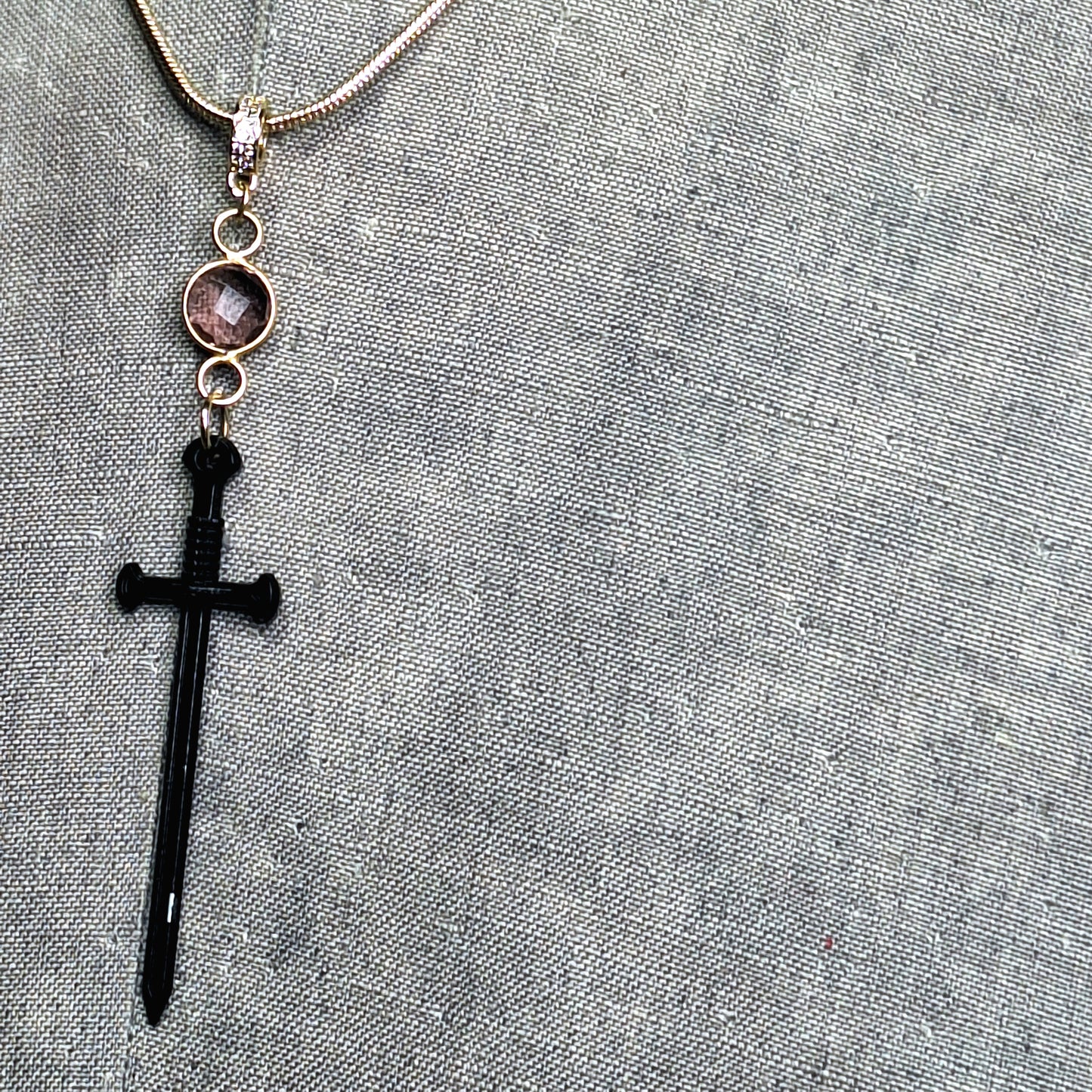 Sword & the Stone dagger necklace. Handmade goth minimalist necklace.