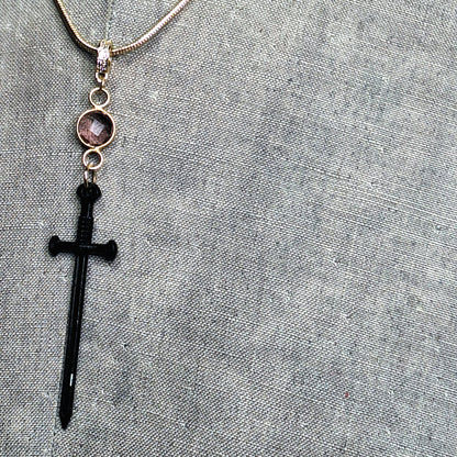 Sword & the Stone dagger necklace. Handmade goth minimalist necklace.