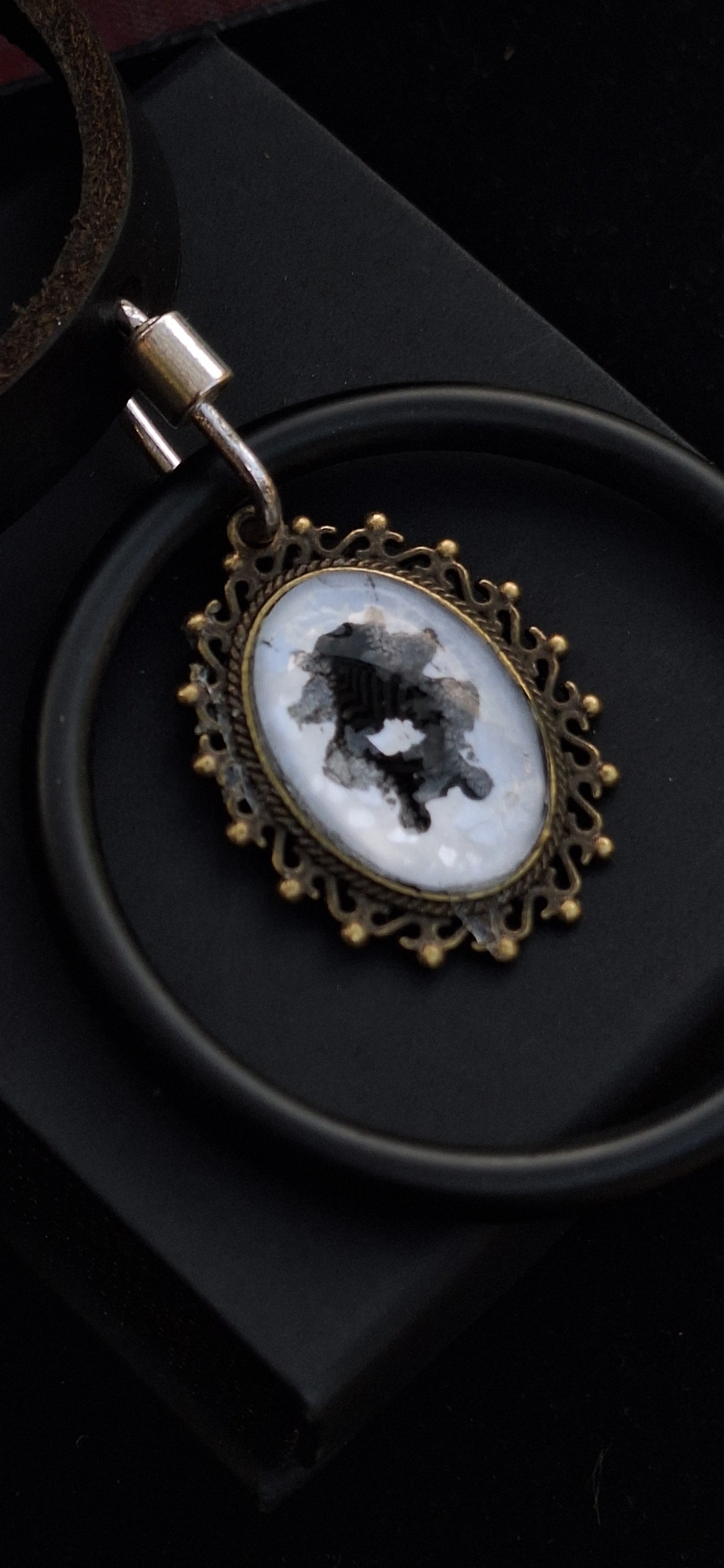 Rorschach Test I pendant necklace. Handmade. One-of-a-kind.