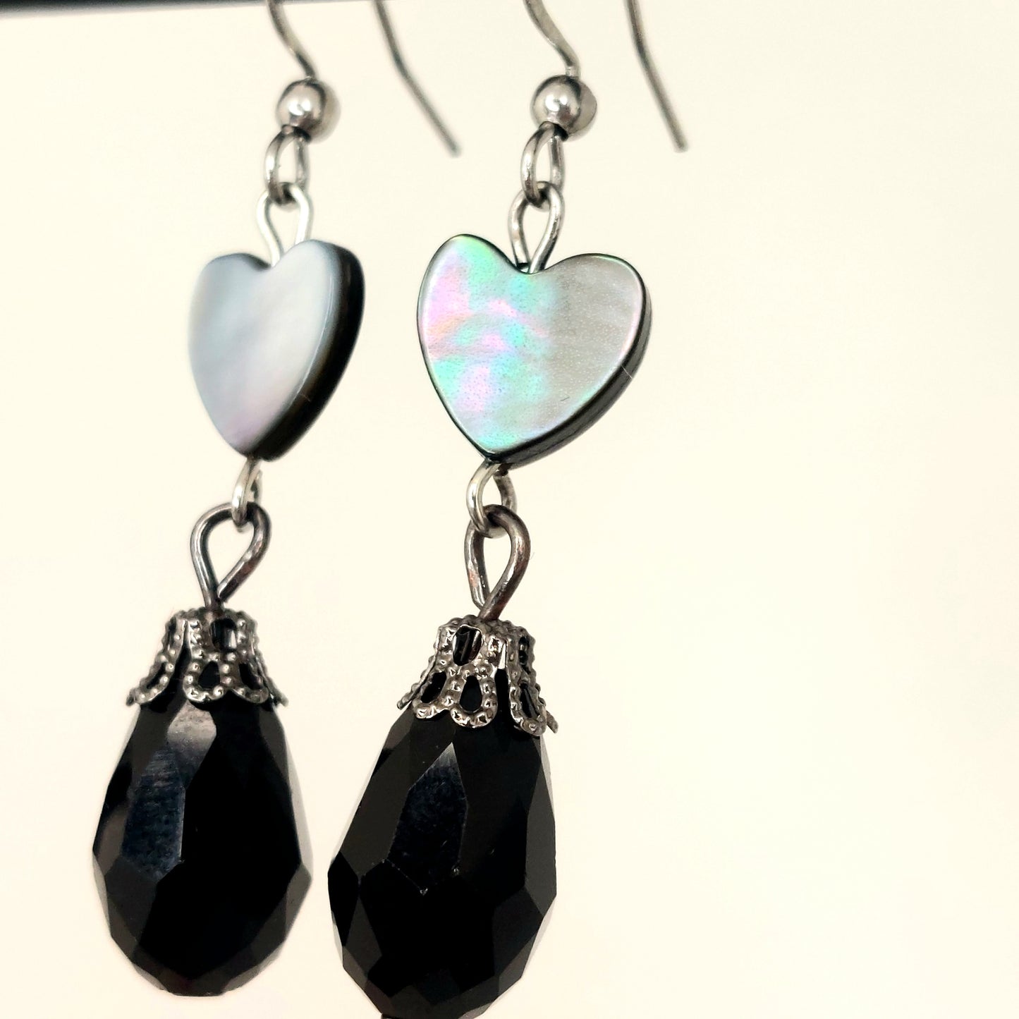 Rainbow heart earrings