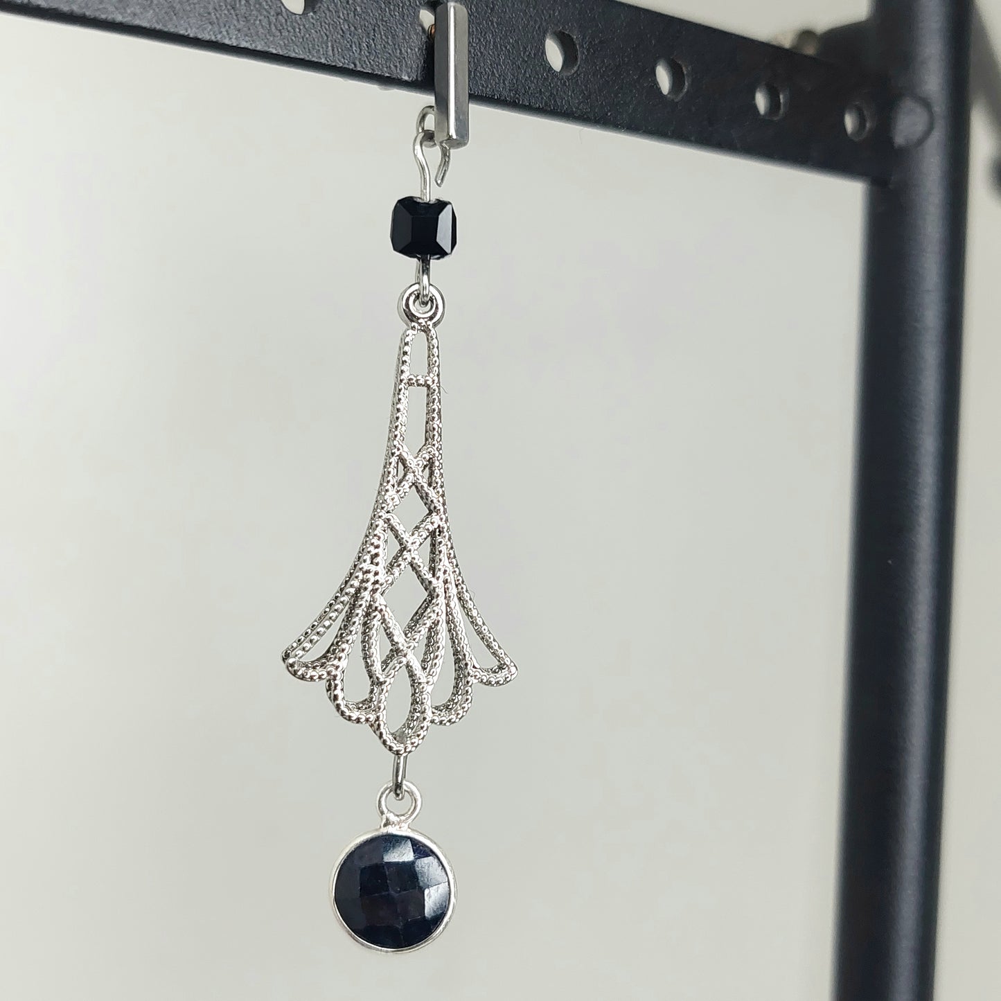 Sapphire Filigree Drop Earrings