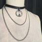 Draped Chain, Sapphire, and Leather Choker