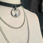 Draped Chain, Sapphire, and Leather Choker