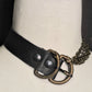 Ouroboros Asymmetrical Leather and Multi Chain Collar.