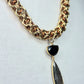 Golden Whiskey Drop. Handmade, gold chainmail, and gemstone statement piece.