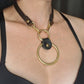 Nightshade Olive Leather & Double Gold Oring Choker. Mix and Match Centerpieces Available. Handmade. Custom color combinations.