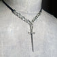 Sword & the Stone dagger necklace. Handmade goth minimalist necklace.