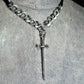 Sword & the Stone dagger necklace. Handmade goth minimalist necklace.
