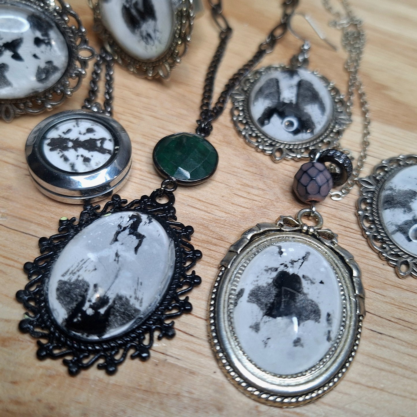 Rorschach Test I pendant necklace. Handmade. One-of-a-kind.