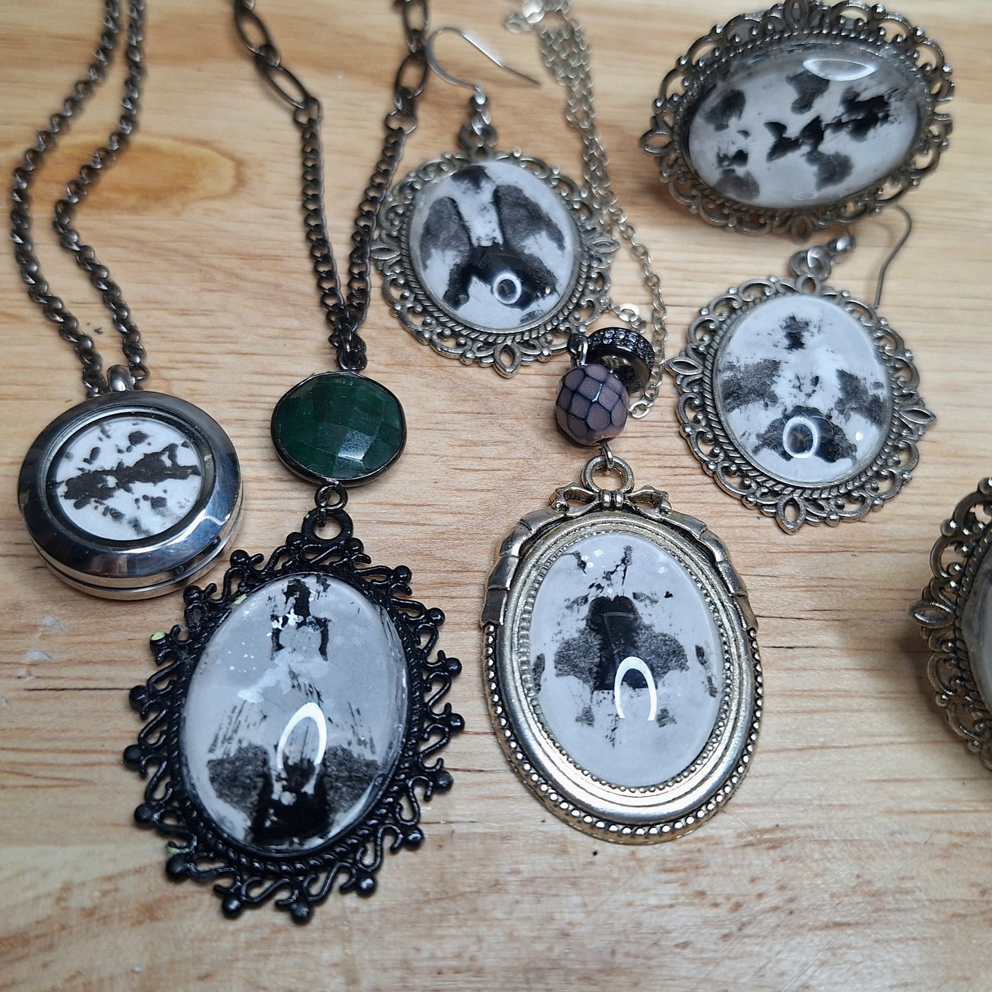 Rorschach Test I pendant necklace. Handmade. One-of-a-kind.