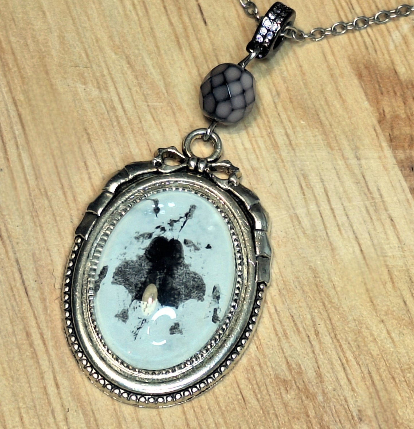 Rorschach Test I pendant necklace. Handmade. One-of-a-kind.