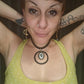 The Watchman Ink Blot Choker. Mix finishes. Antique frame, black steel O-ring.