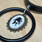 The Watchman Ink Blot Choker. Mix finishes. Antique frame, black steel O-ring.