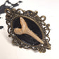 Shark tooth cameo ring. Antique finish statement ring. Adjustable.