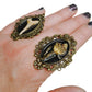 Shark tooth cameo ring. Antique finish statement ring. Adjustable.