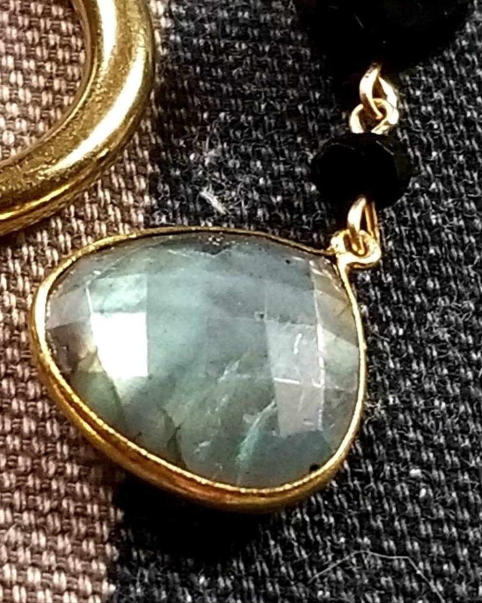 Labradorite pendant on  1" O-ring.