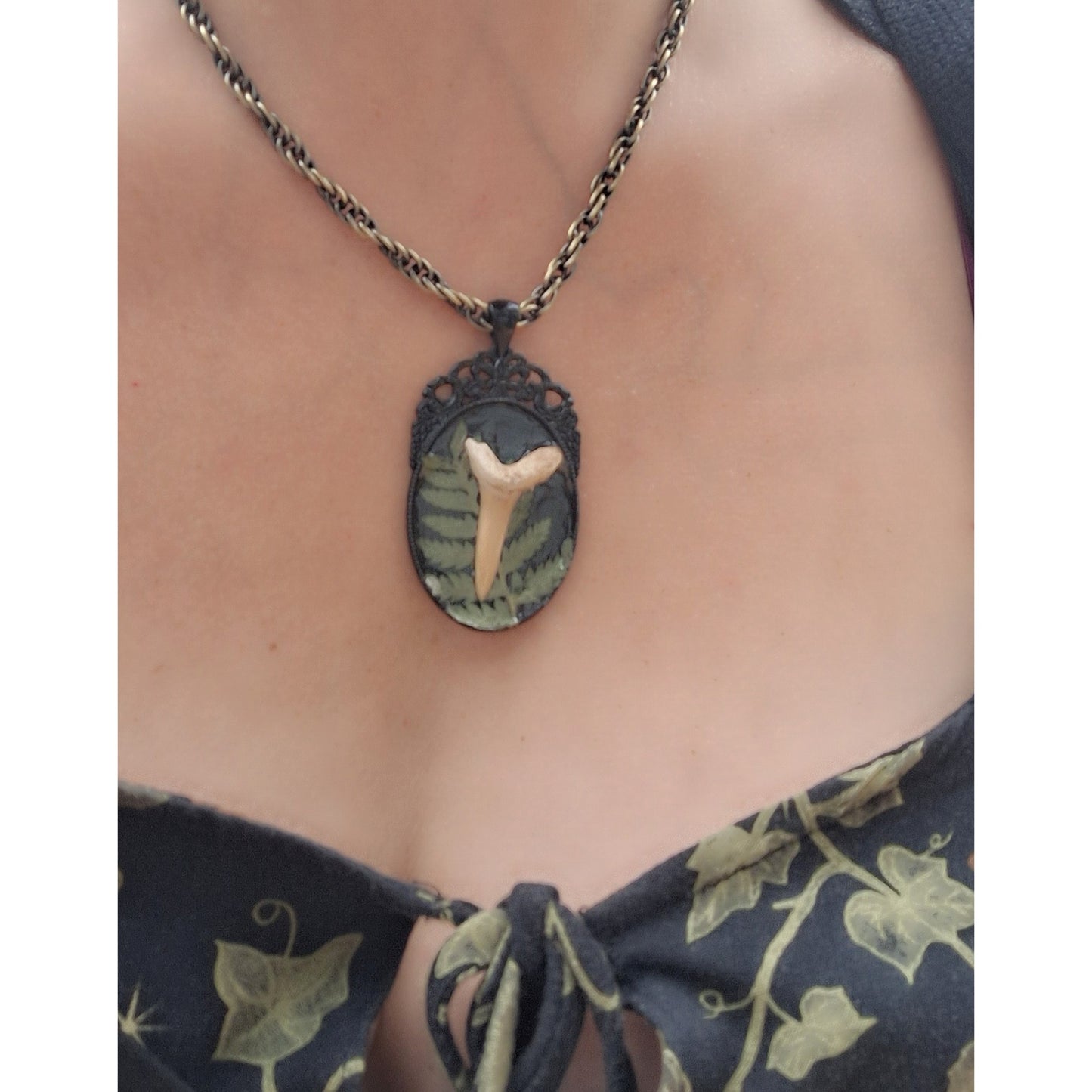 Victorian Shark. A shark tooth with garden flare..