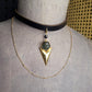 Labradorite Apex — Leather & Gold Statement Necklace