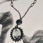 Rorschach Test II. Emerald & Ink Blot Pendant Necklace. Handmade. One-of-a-kind.