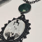 Rorschach Test II. Emerald & Ink Blot Pendant Necklace. Handmade. One-of-a-kind.