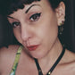 Luna Eclipse Statement Necklace. Leather, steel, Moonstone. Handmade.