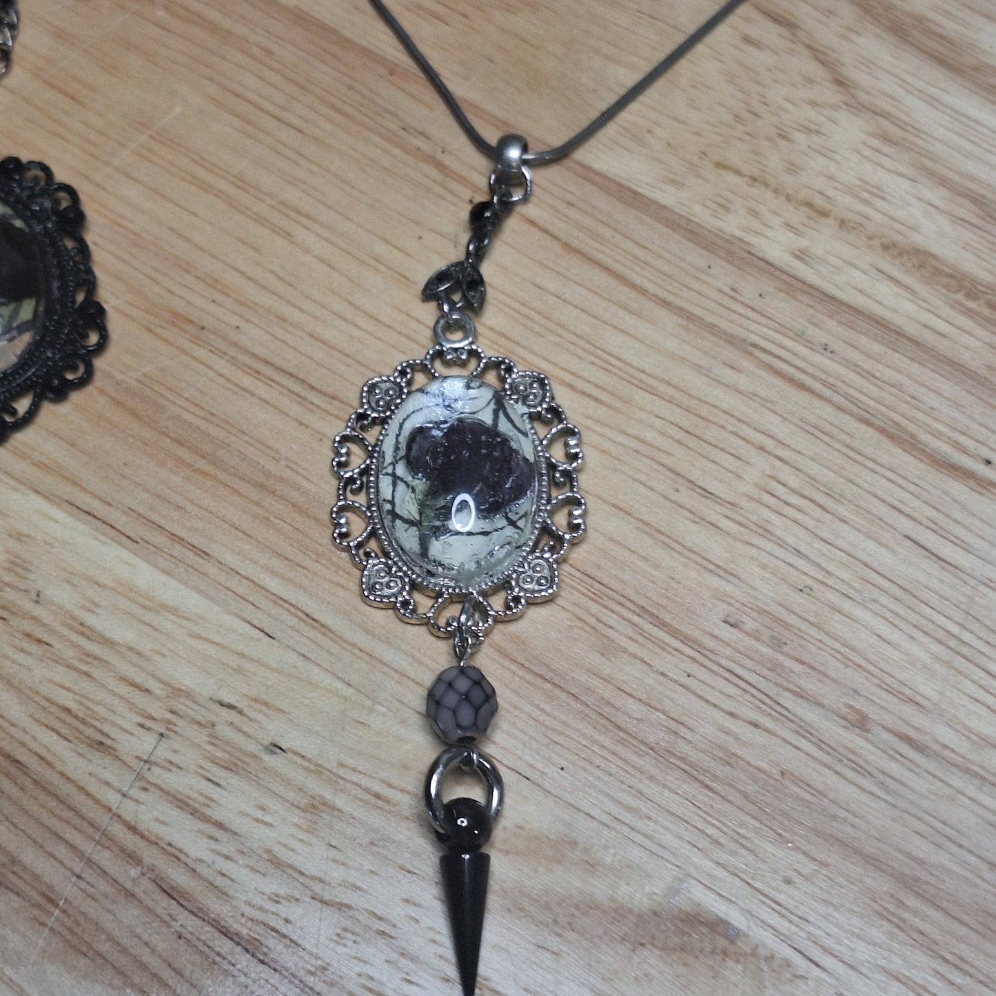 Enchanted Forest Botanical Necklace. One-of-a-kind pressed flower pendant.