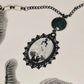Rorschach Test II. Emerald & Ink Blot Pendant Necklace. Handmade. One-of-a-kind.