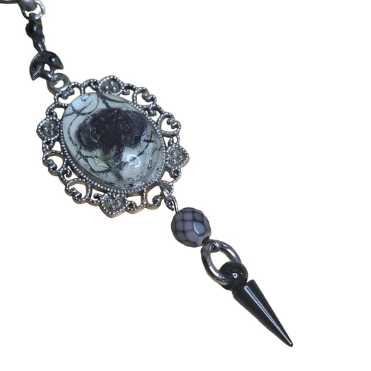 Enchanted Forest Botanical Necklace. One-of-a-kind pressed flower pendant.
