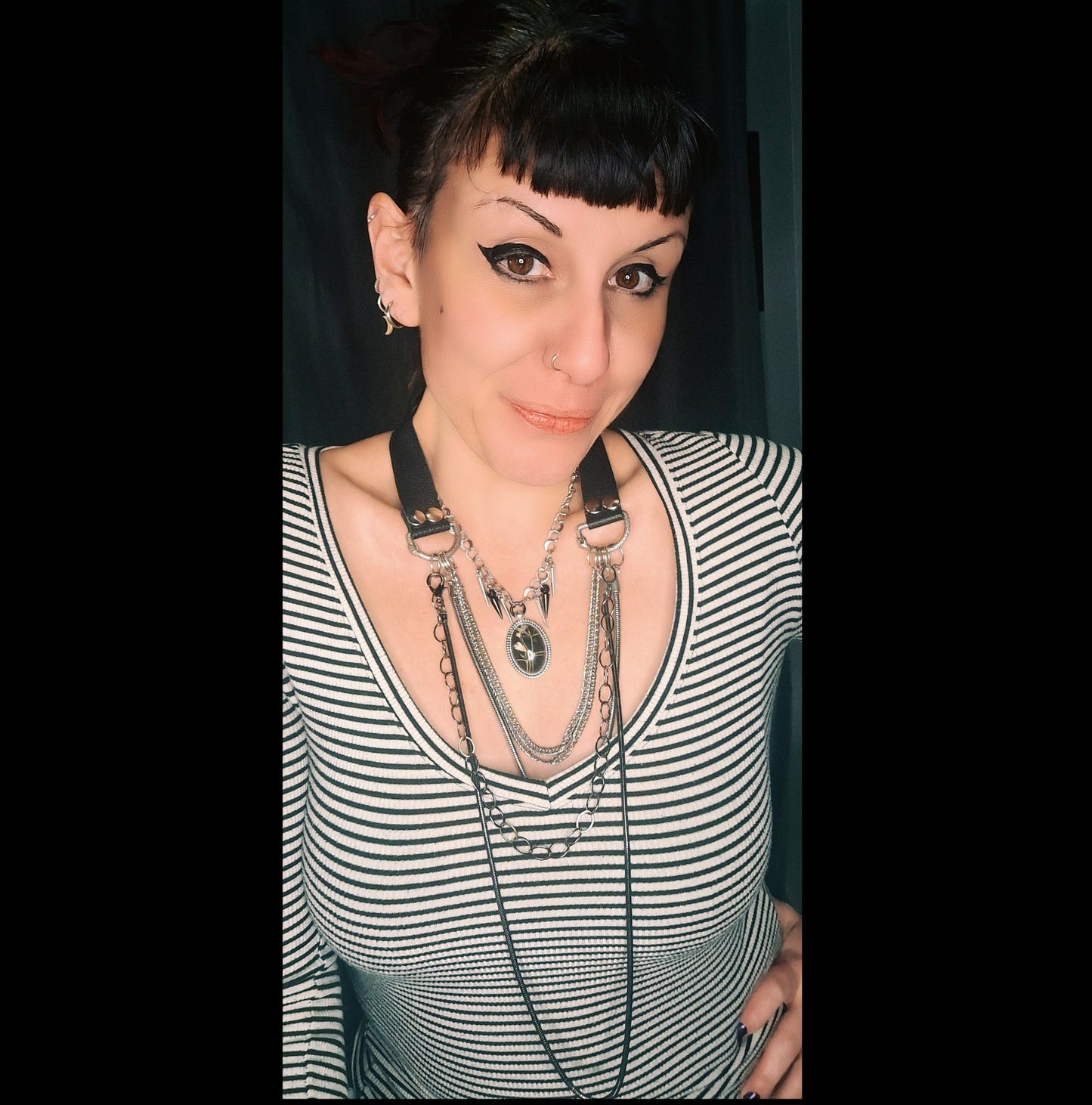 Thorny Weather. Real flower cameo pendant with a side of spikes.