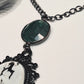 Rorschach Test II. Emerald & Ink Blot Pendant Necklace. Handmade. One-of-a-kind.