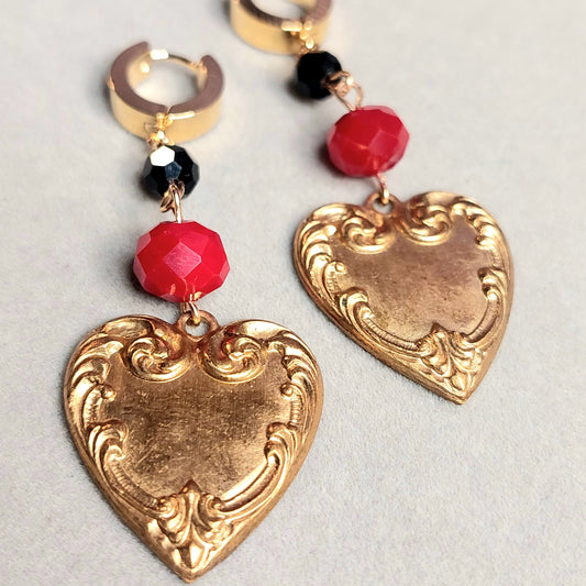 Heart of gold earrings.