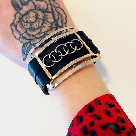 Upcycled buckle cuff